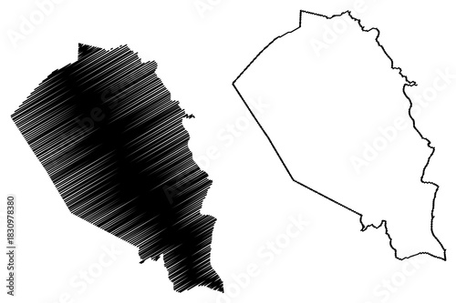 Arapiraca municipality (Alagoas state, Municipalities of Brazil, Federative Republic of Brazil) map vector illustration, scribble sketch Arapiraca map