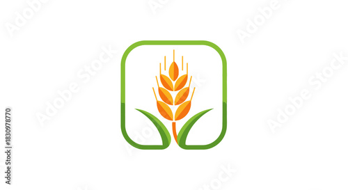 Stylized wheat stalk emblem illustrating organic agriculture and sustainable food sources
