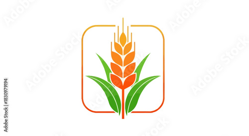 Abstract vector illustration of wheat with gradient background, suitable for agricultural concepts