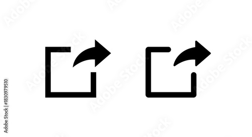 Share and export square with arrow icon. Send, sharing, and forward symbol