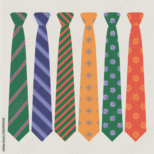 A vibrant collection of colorful silk neckties with various striped patterns, essential fashion accessories for business clothing and elegance