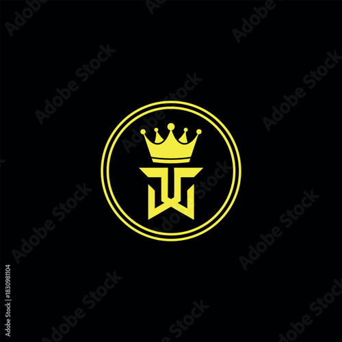 letters tw text logo design vector