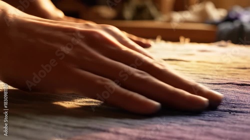 Wallpaper Mural Hands Spreading Dough on Wooden Surface in Warm Kitchen Light with Closeup Camera Torontodigital.ca