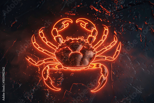 Astrological abstract composition with concept of Cancer zodiac sign symbol