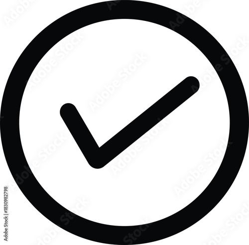 Black Check Mark Inside Circle Icon