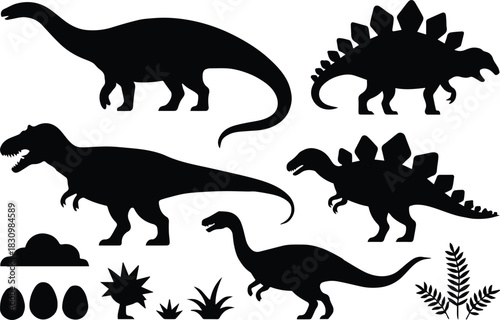 dinosaur logo emblem vector minimal silhouette for branding