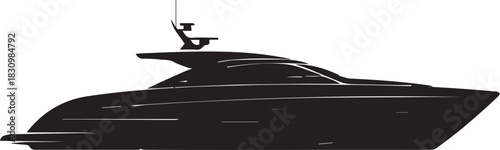 speedboat emblem nautical badge motorboat silhouette design