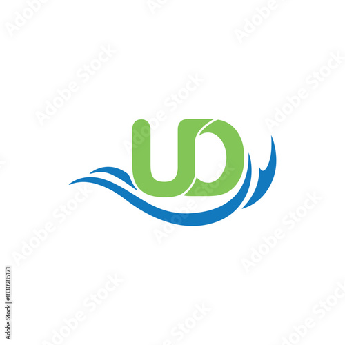 letters u, ud, ur and uv text logo design vector format