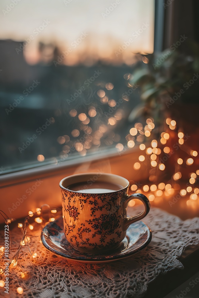 Obraz premium A cozy warm beverage in hand, perfect for a slow evening. Enjoy the tranquility and flavors that melt away the day's stress.
