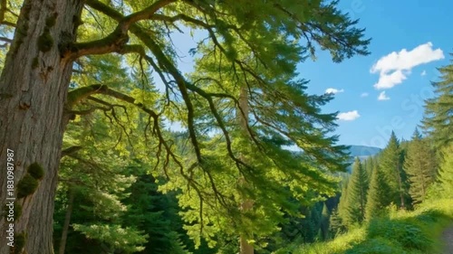 Seamless Forest Nature Background Infinite Loop