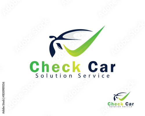 check logo creative design concept service solution business transport rental
