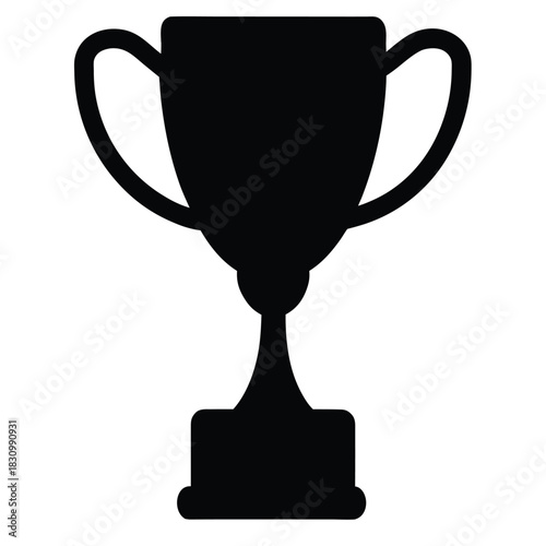 Silhouette of Trophy Cup Award for Winner in Games and Sports Tournaments Events