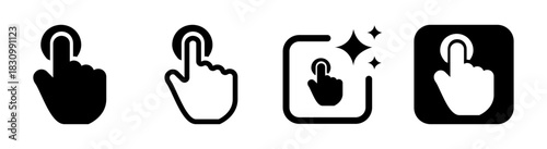 Finger pointer icon illustration representing a mouse cursor click symbol for digital navigation on a transparent background