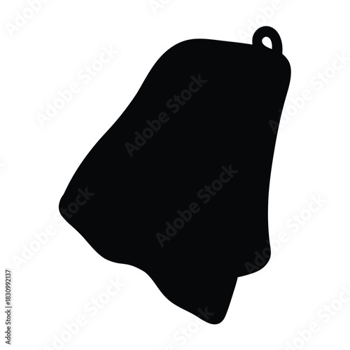 Black Silhouette of Bell Shape Isolated on White Background Simple Design