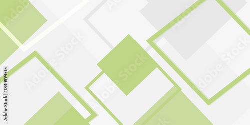 Abstract background with white and gray and geometric style with simple lines and corners, polygons with simple lines and gren vector 10.