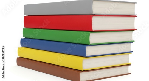 Wallpaper Mural Stack of colorful books isolated on white background Torontodigital.ca