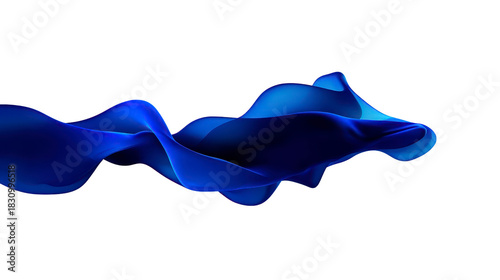 Abstract blue wave fluid shape dynamic motion modern design smooth curve digital art creative background futuristic style elegant flow isolated on transparent background