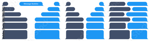 Blank vector message bubbles. Chat or messenger speech bubble. SMS text frame. Short message sending