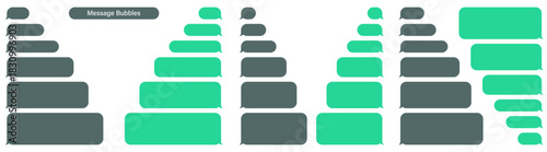 Blank vector message bubbles. Chat or messenger speech bubble. SMS text frame. Short message sending