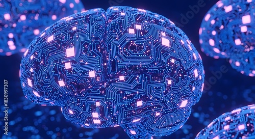 Explore the future of AI with this stunning digital brain, perfect for technology and innovation projects needing a modern, futuristic look and feel