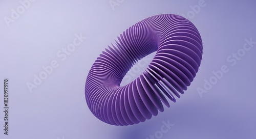 Stunning purple torus shape with modern design, perfect for technology backgrounds, creative projects, or abstract art presentations, and design concepts.