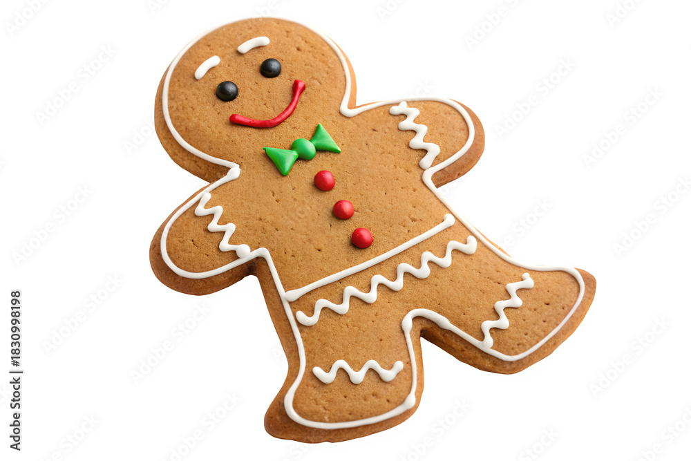 Obraz premium Gingerbread man cookie isolated on transparent background