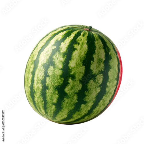 Fresh Green Watermelon Ready for Summer Picnics and Refreshing Drinks in Sunn...