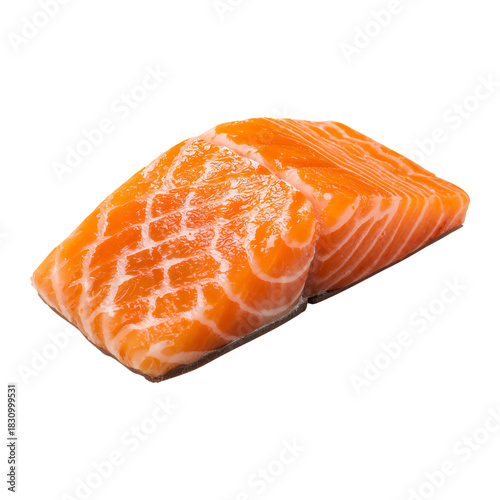 Fresh Salmon Fillet Ready for Cooking or Grilling With Vibrant Orange Color a...