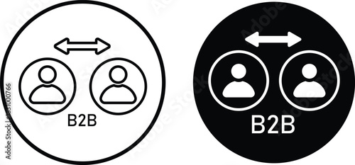 B2B icon set. Business Network Icons. Business to Business Icons. Corporate networking icons. Corporate partnership graphic design
