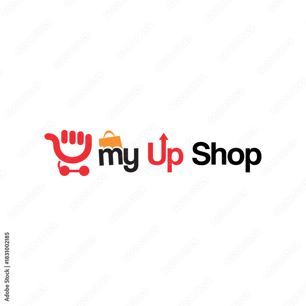 Fototapeta premium up online store shopping logo design vector