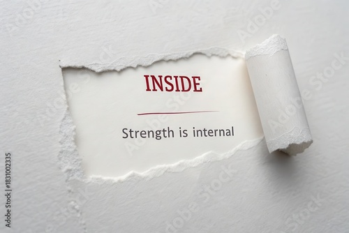 Card Reveals Strength Inside with Minimal White Cutout Design