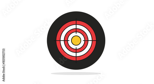 Cartoon Target with Crosshairs for Precise Aiming and Focused Objective Presentation