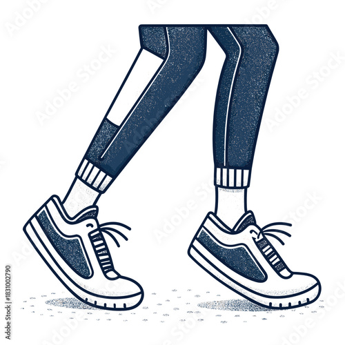 Person walking in sports leggings and sneakers representing New Year, New Me  