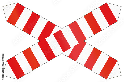 Obraz na plátně Road sign used in Georgia - Level crossing