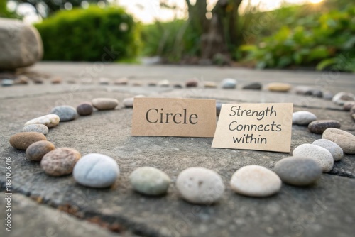 Circle Formation Encourages Strength and Connection with Natural Pebbles