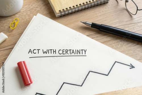 Clean Desk Featuring Rising Diagonal Shape Expressing Inner Motivation