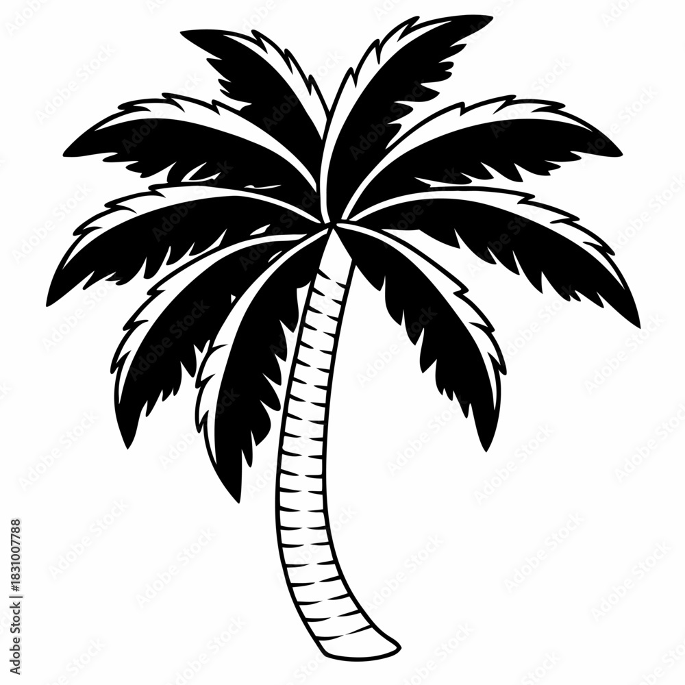 Obraz premium palm tree silhouette vector