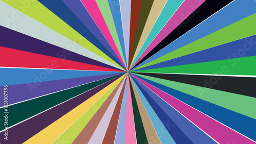 Vibrant radial burst of diverse colors creating a dynamic, energetic abstract pattern
