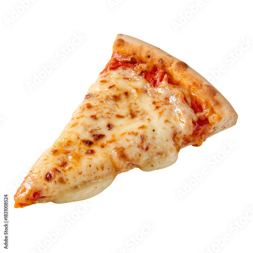Perfectly Melted Cheese and Golden Crust on a Slice of Pizza Ready to Eat