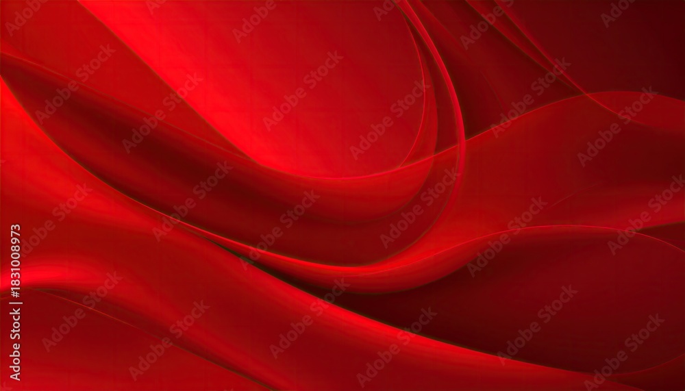 Obraz premium Abstract flowing deep red fabric background with smooth elegant waves and subtle light reflections.