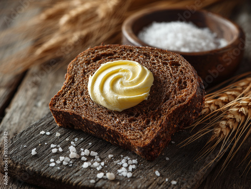 Archipelago rye bread with a butter swirl, sea salt and rye stalks
