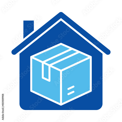 Pickup Point Icons In Blue Style, Vector Illustration 