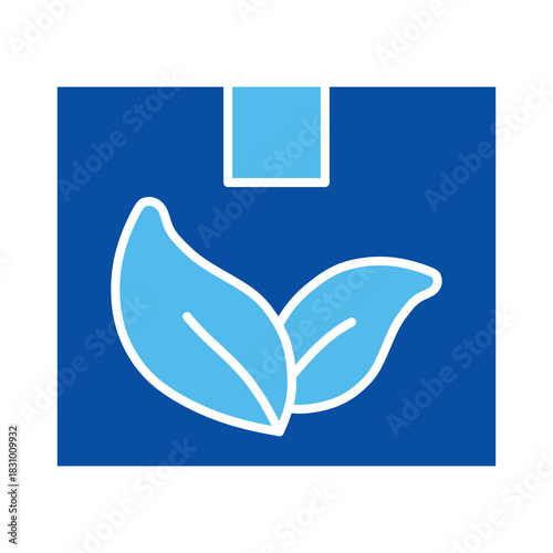 Eco-Friendly Package Icons In Blue Style, Vector Illustration 