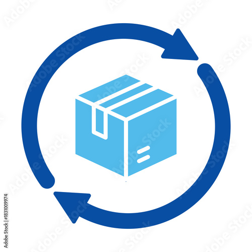 Delivery Logistics Icons In Blue Style, Vector Illustration 
