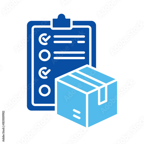 Proof Of Delivery Icons In Blue Style, Vector Illustration 