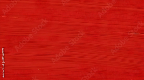 Closeup of vibrant red painted wood with visible grain and texture,  creating a rustic and eyecatching surface for various design applications