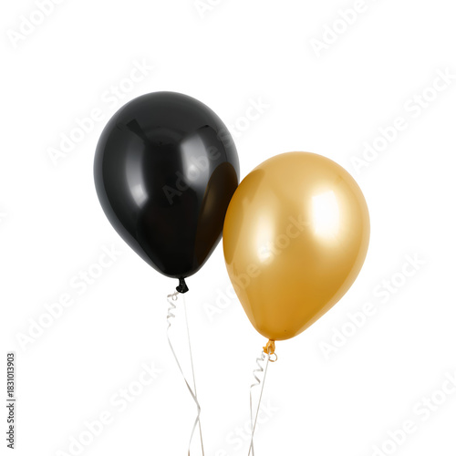 Bright Black and Gold Balloons for a Festive Celebration or Event