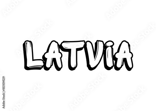 Latvia graffiti word vector font
Vector font word on a white background
