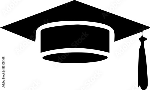 Graduation hat icon, Graduation cap vector icon for education apps and web, University Mortarboard, Vector Illustration !	