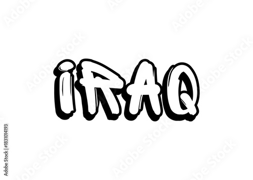 Iraq graffiti word vector font
Vector font word on a white background
